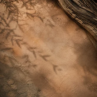 Sombras de galhos de acácia em uma parede texturizada Sombras de galhos de acácia em uma parede texturizada