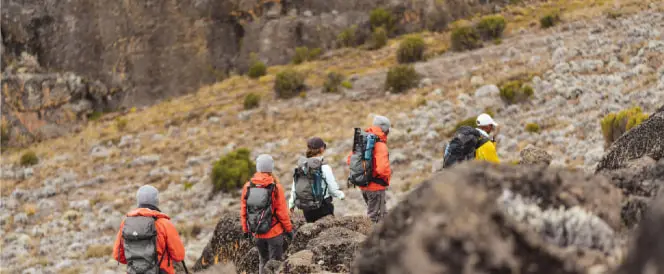 Rota Rongai - Dia 5 - Trekking de Mawenzi Tarn Camp a Kibo Hut Camp